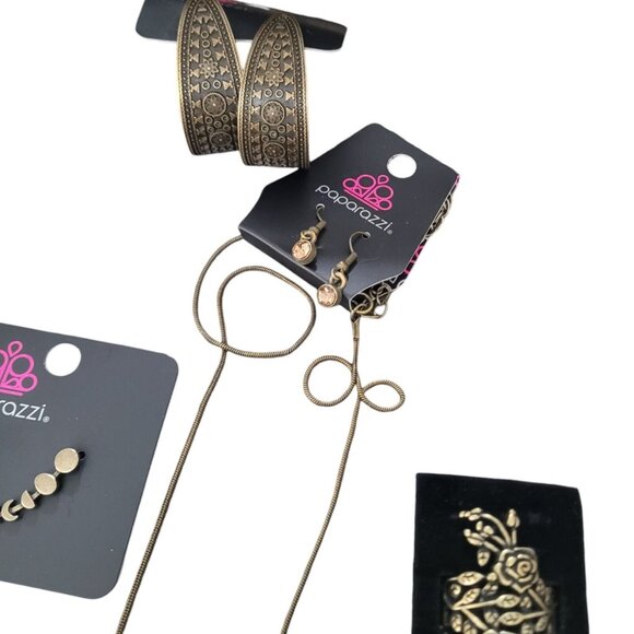 New Lot of 8 Paparazzi Jewelry Necklaces Earrings Boho Minimalistic Silver Gold - Picture 6 of 14